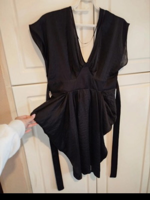H&M Black Short Dress with Side Ruching used, Size XL