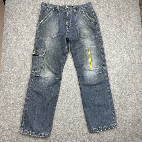 Vintage Y2K Quiksilver Allrounder Cargo Denim Used, Blue, W34