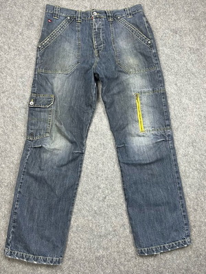 Vintage Y2K Quiksilver Allrounder Cargo Denim Used, Blue, W34