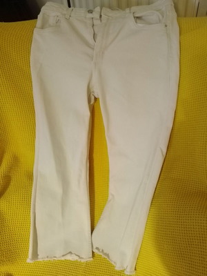 Zara jeans crop flared pants like new, beige, size XL