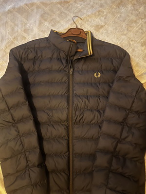 Fred Perry dark blue puffer jacket slim fit