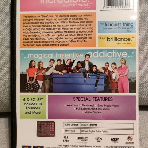 Glee complete series seasons 1-4, 26 DVDs like new with Greek subtitles
