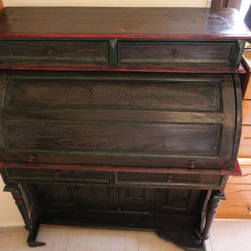 Antique handmade roll top desk used, interwar period