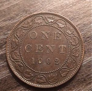 one cent 1902 Καναδά!!!