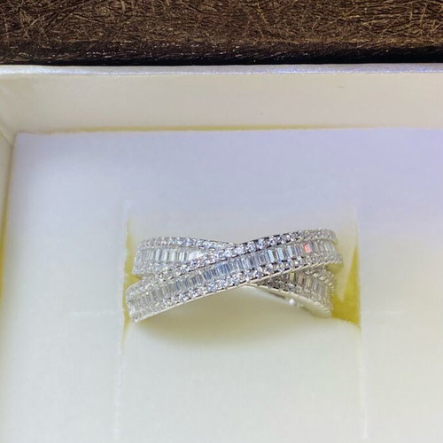 Silver handmade ring 925 with zircon stones new