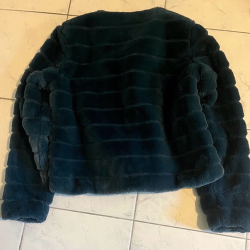 Fransa synthetic fur jacket new, petrol color