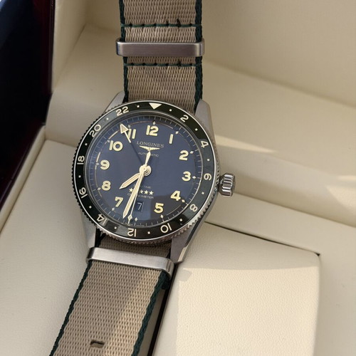 Longines ZULU GMT watch like new, black and green