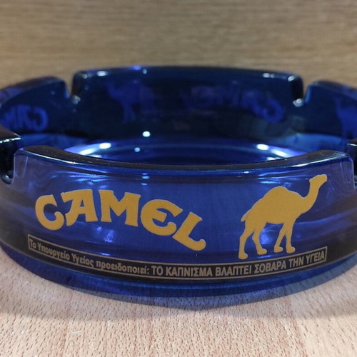 Camel glass ashtray used, vintage advertising