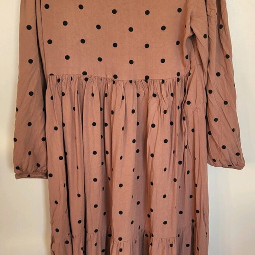 C&A Polka Dot Dress Like New, Size M 38 10, Black Pink