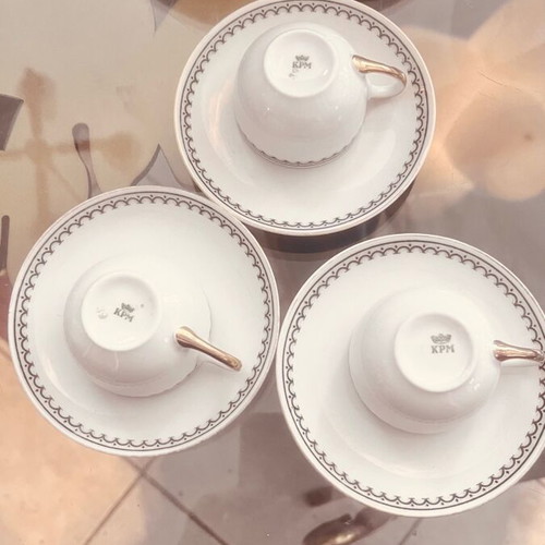 KPM Porcelain Like New 3 Espresso Cups Antique