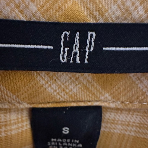 Gap plaid shirt S used, mustard with ruffles