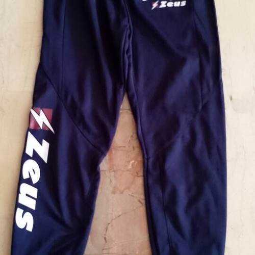 Zeus football tracksuit pants, size L, blue