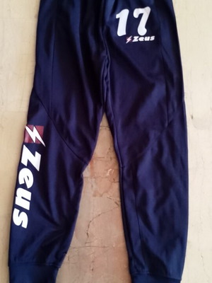 Zeus football tracksuit pants, size L, blue