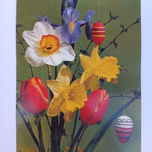 Set of 5 vintage Easter postcards new, 70's decade
