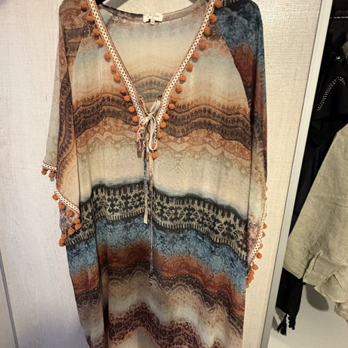 Lucifair women's kaftan like new, beige and brown, size 4XL