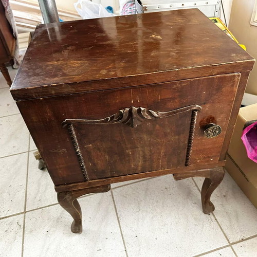 Antique nightstand used with two shelves