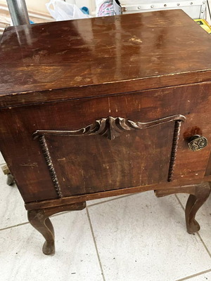 Antique nightstand used with two shelves