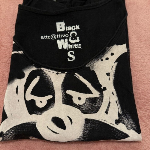 Attrattivo cotton t-shirt used, size S, black with white print