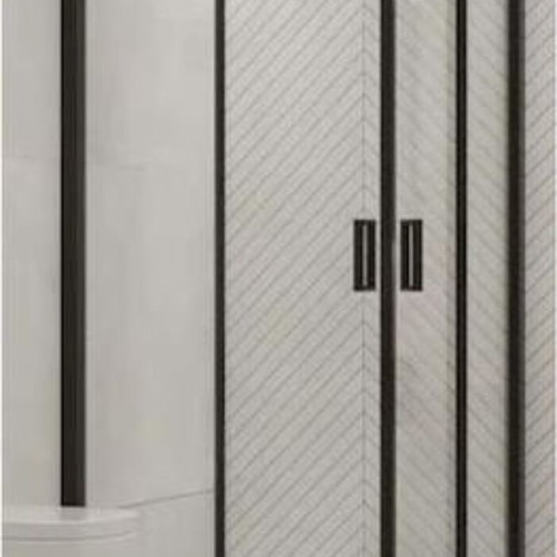 Gloria Nera America shower cabin with sliding door black 80x80x190cm missing one door