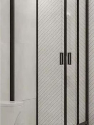 Gloria Nera America shower cabin with sliding door black 80x80x190cm missing one door