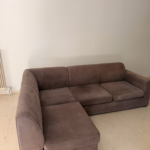Corner sofa 2.50 x 1.75 m like new, grey-brown water-repellent fabric