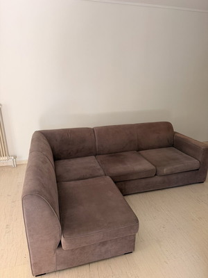 Corner sofa 2.50 x 1.75 m like new, grey-brown water-repellent fabric