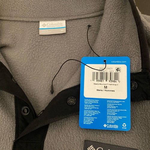 Columbia Steens Mountain Polar Fleece men's new, gray, size M