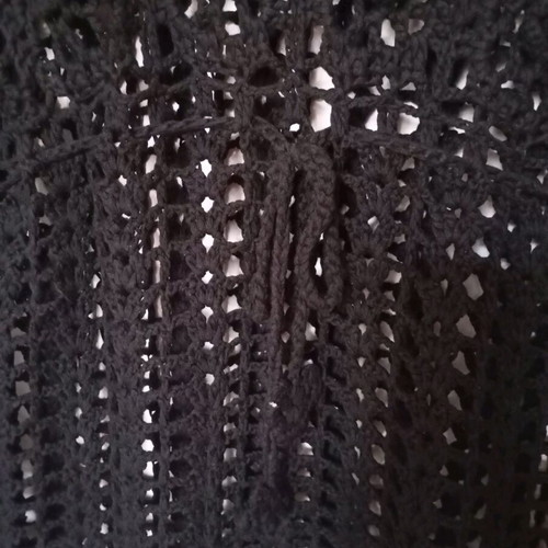 Sexy knitted black blouse like new with hematite beads