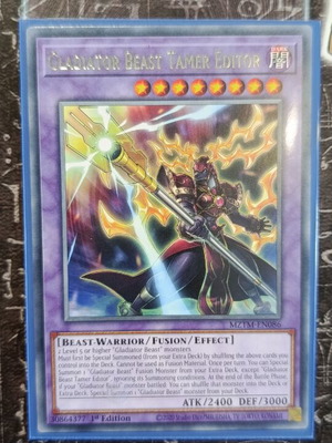 Gladiator Beast Tamer Editor card like new with Ultra Pro sleeve