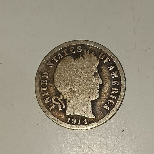 America Barber Dime 1914 silver coin