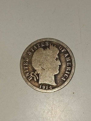 Αμερική Barber Dime 1914 ασημένιο νόμισμα
