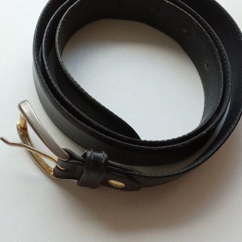 Real Leather Belt like new, black and gold, 120cm