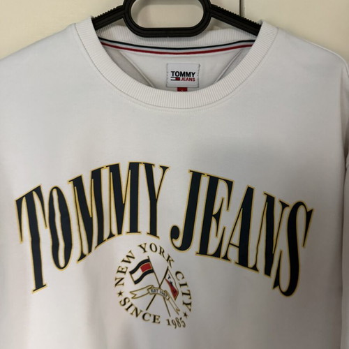 Tommy Jeans cropped sweatshirt, white multicolor