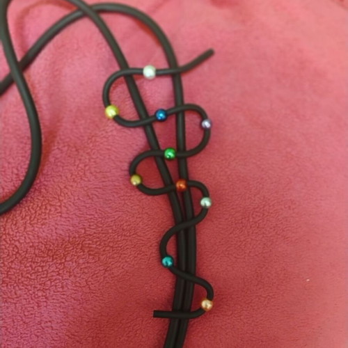 Modern necklace made of rubber, colorful, new