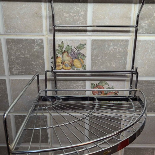 Hanging kitchen organizer rack new, metal inox