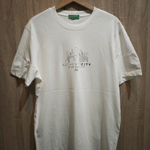 Benetton men's T-shirt new, white, size M
