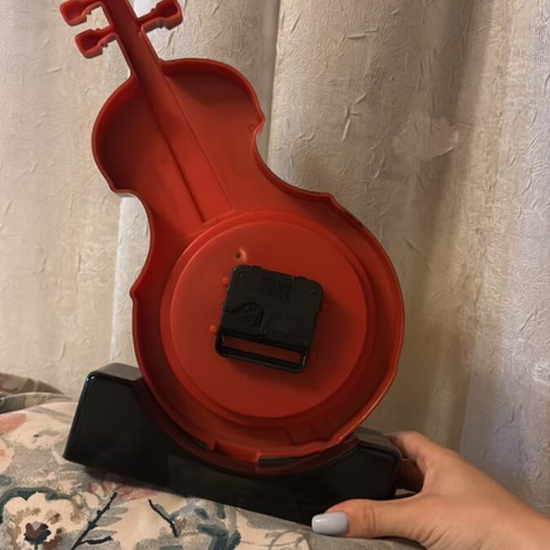 Vintage Violin-Shaped Table Clock used, decorative quartz