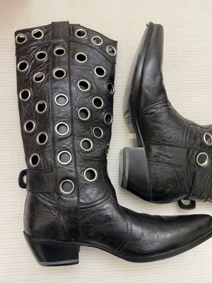 Gianni Barbato leather black boots size 39 collectible like new