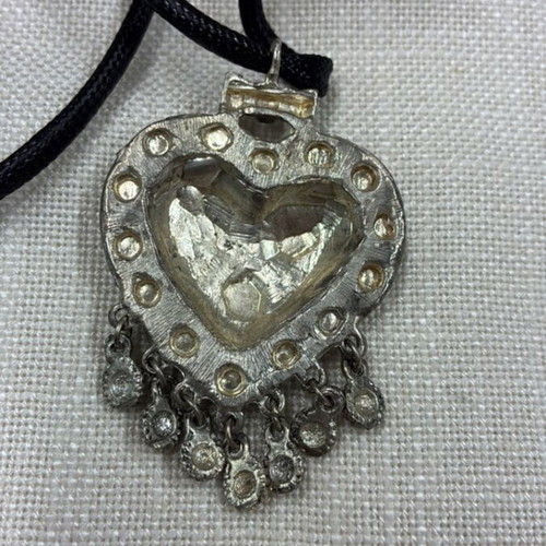 Boho pendant with black adjustable cord