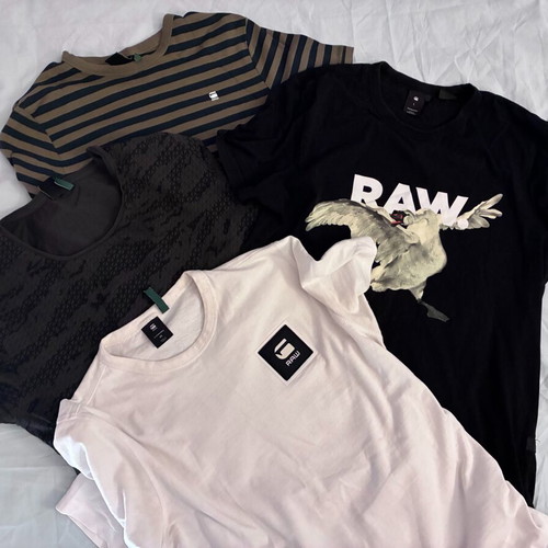 G-Star RAW set of 4 authentic T-shirts, multi-colour, regular fit