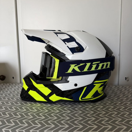 Klim Off-Road Koroyd F5 Vivid Blue Helmet Medium 56-57 with Klim Edge Goggle