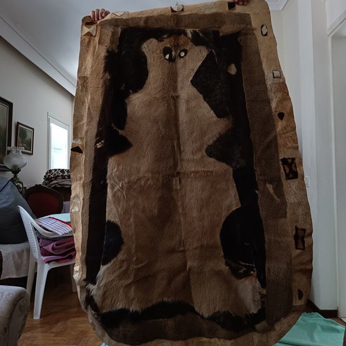 Leather rug from South Africa used with animal design