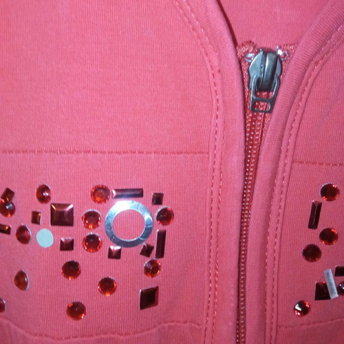 Makó jacket with hood like new, size L, red