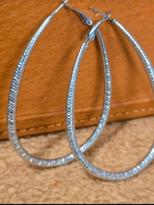 Hoop earrings like new, stainless steel, gray