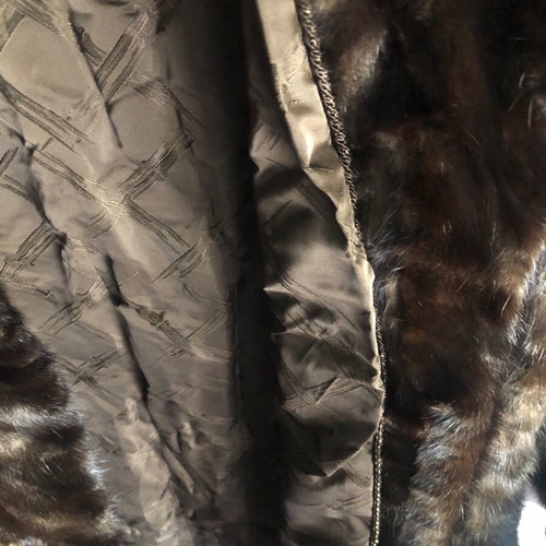 Mink fur coat dark brown vison like new medium large