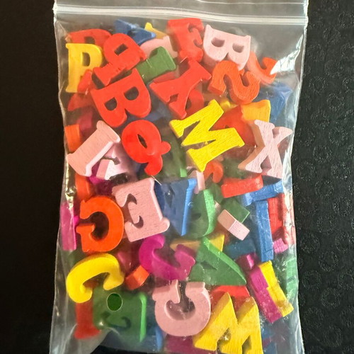 Wooden colorful alphabet letters set of 100 pieces new