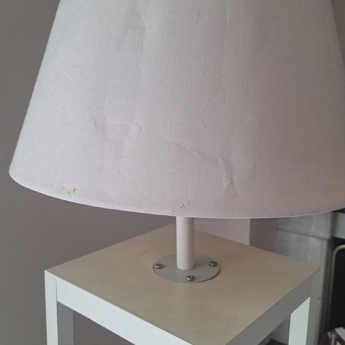 White floor lamp with side shelf 45cm x 160cm