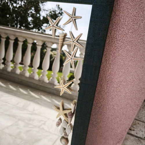 Large handmade mirror with seashells like new