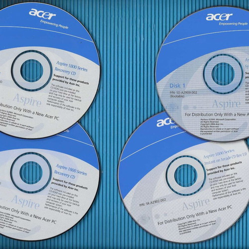 Acer Aspire 1800 Series Software CDs used, system and recovery pack