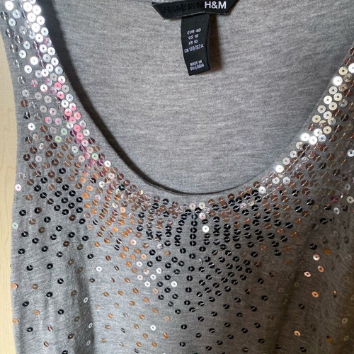 H&M dress grey mini with sequins like new